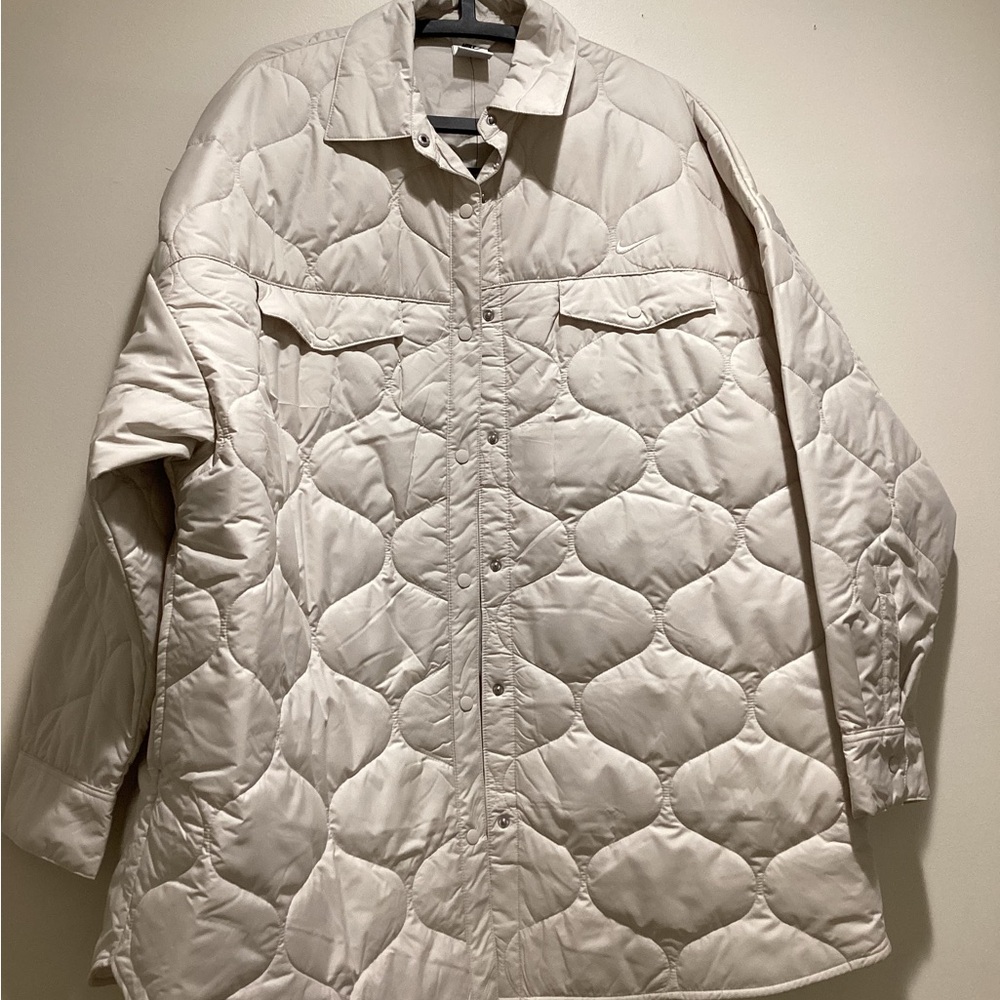Nike Cream Quilted Jacket-Sz:XL